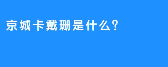 京城卡戴珊是什么？