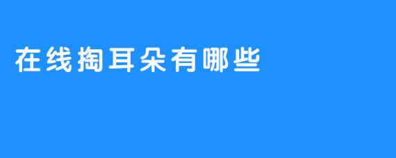 在线掏耳朵有哪些？让你轻松解决耳朵问题