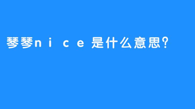 琴琴nice是什么意思?