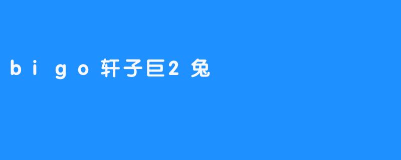 bigo轩子巨2兔